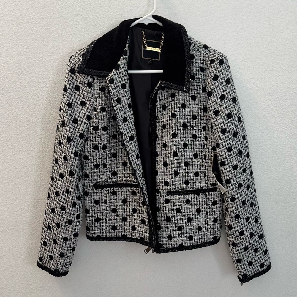 NWT Kathy Ireland Stylish Black and White Women's Jacket size Small